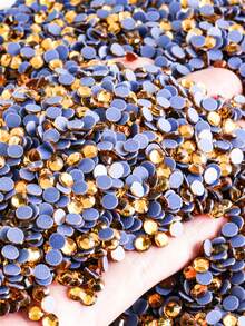 1446PCS High Quality Shiny Golden Yellow Glass Flat Back Crystal Rhinestones Iron On Hotfix Stones For DIY Clothing Decoration Crafts Sewing Party Wedding Embellishments Accessories - multicolor - View 2