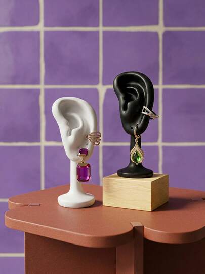 Joivida 1Pc/2Pcs/4Pcs Realistic 3D Mannequin Ear Display Stand, Durable Resin Ear Model Holder With Piercing Holes For Earrings Studs Ear Cuffs Rings, Jewelry Display Organizer For Retail Shop Countertop Home Vanity Table Photography Props For Jewelry Sellers Crafters Earring Lovers For Business Opening Birthday Holiday Gift Giving Aesthetic Jewelry Storage Organizer Boutique Display Accessories
