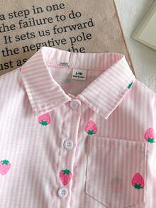 SHEIN Baby Girl Casual Plaid Korean Style Fresh Cute Long Sleeve Shirt Blouse, Suitable For Spring, Autumn, Winter, Versatile For Outings And Everyday Wear - Pink - View 7