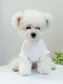 PETSIN 1 Piece Of Universal Clothing For Cats, Dogs, And Pets, Casual And Comfortable Early Autumn Knitwear Vest, Suitable For Home Leisure And Outdoor Strolling - White - View 7