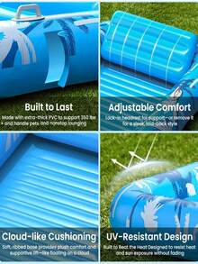 1pc Inflatable Pool Lounge Chair Sunbathing Float Bed With Spray Water Function Extra Large Adult Pool Float With Pillow Auto Spray Cooling 6 In 1 Air Mattress Raft For Pool Party Gift - Multicolor - View 8