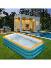 Inflatable Swimming Pool - Made Of Thick Pvc Material, Suitable For Bathing And Relaxation, Foldable, Ideal For Outdoor Garden Entertainment And Summer Parties, Durable Design - Available In Multiple Models - A - View 7