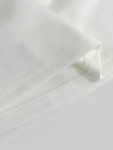 SHEIN Franclia 女款夏季 Polo 領短袖收腰 A 字洋裝，簡約顯瘦設計，適合日常通勤、外出與野餐 - 黑與白 - 查看 4