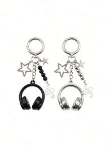 Muroi Mono 1pc/2pcs Fashion Sweet Cool Earphone Shaped Key Chain, Multi Functional Pendant For  Phone & Bag. Simple Stylish Commute Accessory, Cute Key Holder. - Multicolor - View 9