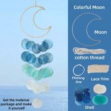 Moon Shell Wind Chime Dream Catching Net Wind Chime Room Balcony Wall Decoration Pendant Aerial Hanging Decoration,Home Decor ,Room Decor,Wall Decor Gifts Birthday Graduation - Multicolor - View 19