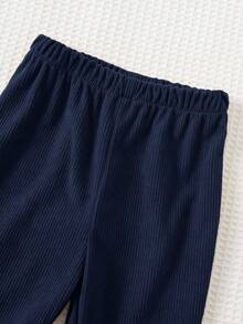 Cozy Pixies 男嬰彩色格紋翻領對比口袋長袖鈕扣上衣與純色鬆緊腰收口長褲2件套 - 彩色 - 查看 4