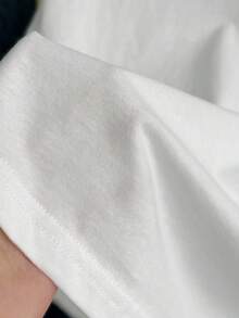 SHEIN BASICS 運動純色圓領短袖T恤夏季女款短版上衣女上衣白色上衣 - 白色 - 查看 6