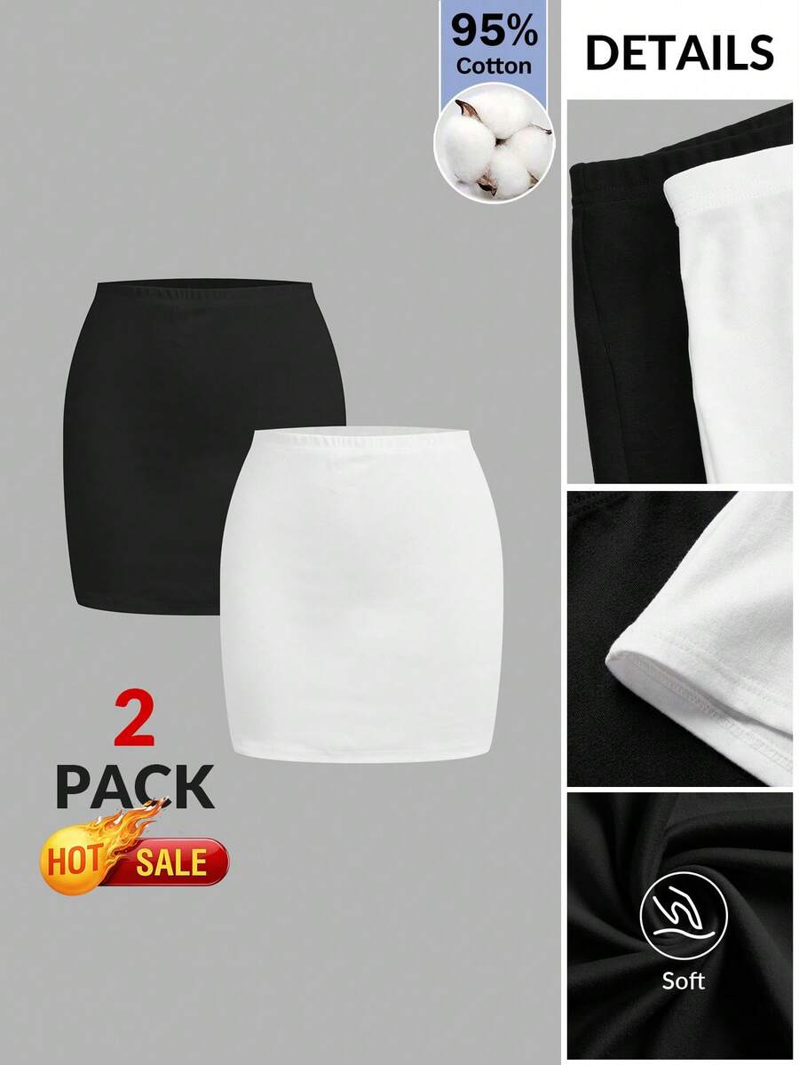 SHEIN BASICS 2PCS Women Skirts Summer Outfit For Women - Multicolor - View 1