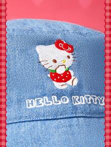 HELLO KITTY AND FRIENDS | SHEIN Women's Bow Embroidered Bucket Hat - Blue - View 5