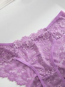 SHEIN 浪漫性感蕾絲女款三角內褲 3件組 - 彩色 - 查看 7