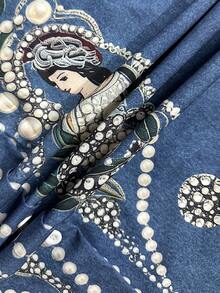 Resyla 女款度假珍珠圖案印花長袖優雅襯衫 - 彩色 - 查看 3