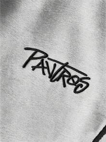 PAVTROS Pantalones cortos con cordón en la cintura, bolsillos y estampado de cruz para hombre, vacaciones - Gris - Ver 2