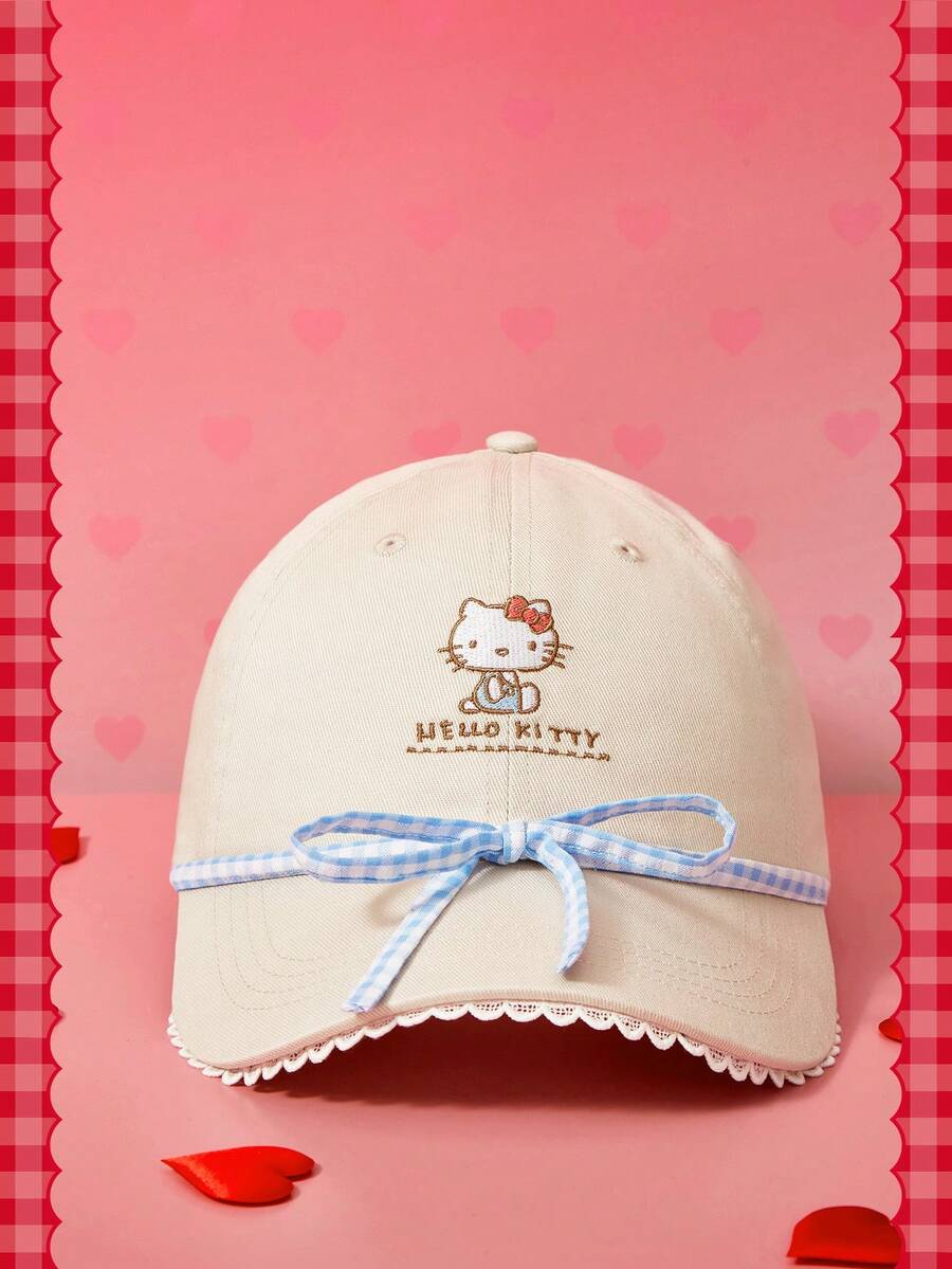 HELLO KITTY AND FRIENDS | SHEIN Ladies Bow Baseball Cap - Beige - View 1