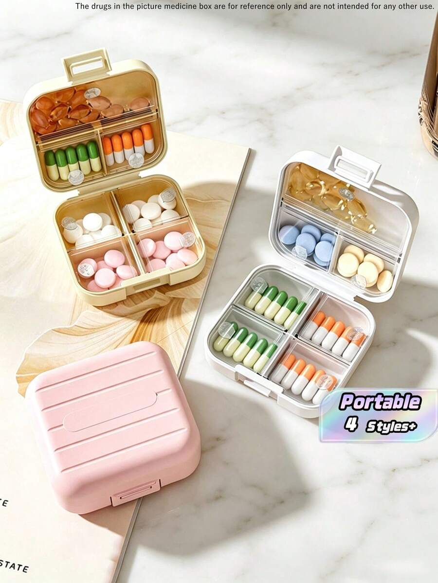 Portable Travel Mini Pill Box, Small Pill Box Weekly Pill Organizer For Travel, 7-Day Pill Box Organizer, 7 Compartment Pill Box, Waterproof And Moisture Resistant Pill Organizer, Travel Pill Box Dispenser, Fish Oil, Supplement Medication Organizer - Multicolor 2 - View 1