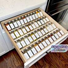 1pc/4pcs/8pcs Spice Rack, Countertop Free Acrylic Spice & Condiment Organizer, Multi-Tier Drawer Storage, For Kitchen Cabinet, Drawer, Shelf, Kitchen Organization And Storage, Kitchen Accessories - Transparent acrylic - View 1