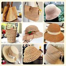 1Roll 120g /200m Natural Raffia Straw Yarn Raffia Paper Knitting Material Cushion Baskets Hat HandBag Colrful DIY Crochet Supplies - multicolor - View 9