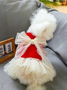 PETSIN 1pc Pet Princess Style Dress, Cat And Dog Clothing, Bow Decoration For Small Dog Clothing - Multicolor - View 7