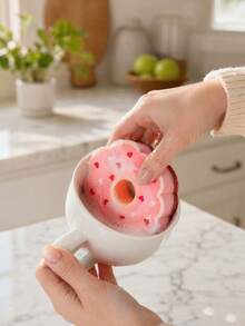 Zazumi 4Pcs/8Pcs Donut Shaped Dish Washing Sponge, Soft Porous Foam With Round Ring Silhouette, Rich Foam Generating, Water Absorbent And Fast Drying Surface Cleaner, Kitchen Scrub Pad For Tableware Pot Pan Daily Cleaning Tasks - multicolor - View 3