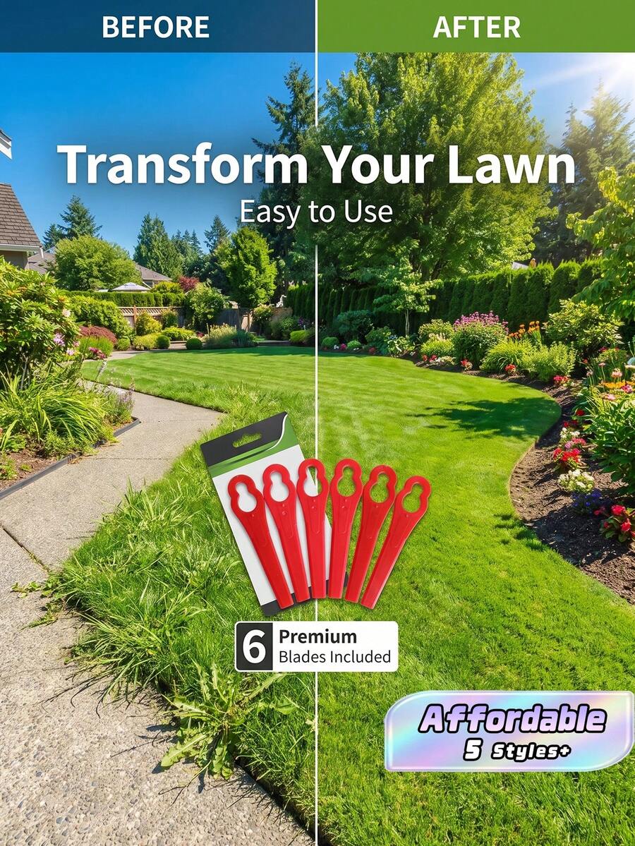 300/200/100/30/10PCS Plastic Lawn Mower Blades, Garden Grass Cutter Eater Plastic Cutting Blades, Keyhole Shapes,Garden Tools, Gardening Tools For Garden - red - View 1