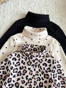 SHEIN 女嬰立領休閒百搭日常外出上衣3件組 - 彩色 - 查看 5