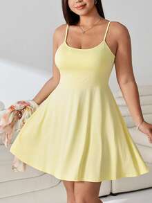Solflare Conjunto de 2 piezas para mujer talla grande, vestido camisola de color liso y cárdigan con estampado floral, estilo casual, elegante, lindo y de hada, para uso diario y vacaciones, blanco y amarillo mantequilla, otoño - Multicolor - Ver 4