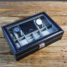 1pc Multifunctional Desktop Watch Storage Box For Men Women Mechanical Watch Organizer,Black Watch Case,Waterproof,Suitable For Collecting And Displaying Watches,Rings,Earrings,Necklaces,Bracelets And Other Jewelry Back To School,Room Decor - Black - View 6