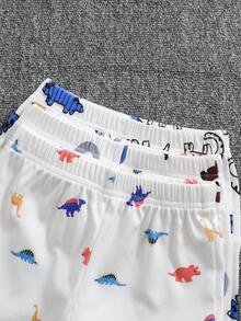 SHEIN 男嬰夏季圓領短袖時尚可愛簡約休閒上衣搭配可愛休閒百搭數位印花短褲多件套裝，適合外出、休閒穿著、上學或旅行度假 - 彩色 - 查看 7