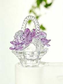 Transparent Flower Basket Decor Suitable For Bedroom And Living Room Decoration - Crystal Rose Basket - View 13