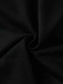 SHEIN 青少年女孩字母印花休閒百搭日常穿著運動長褲 - 黑色 - 查看 9