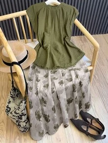 Rusticease Conjunto de dos piezas para mujer para uso diario - Multicolor - Ver 3