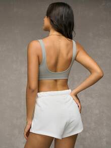 3pcs Solid Ribbed Knit Bralette - Multicolor - View 2