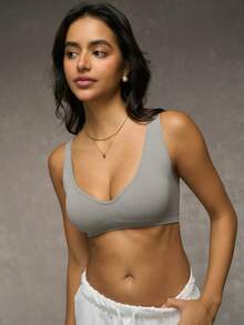 3pcs Solid Ribbed Knit Bralette - Multicolor - View 6