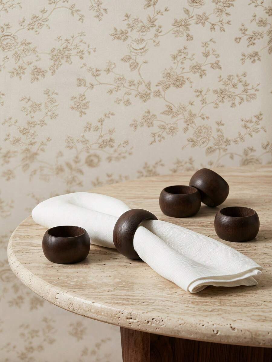 Cirelle 1個/2個/4個/8個 鄉村風圓形餐巾環,適用婚禮、晚餐派對、感恩節、聖誕節、日常使用,餐桌裝飾,廚房用餐配件 - 彩色 - 查看 1