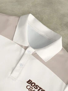 STEELVANCE 男士字母印花短袖休閒 Polo 衫 - 彩色 - 查看 4