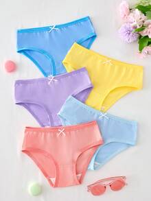 少女清新馬卡龍色 5 件組內衣套裝 - 彩色 - 查看 7