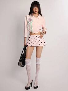 Rina Fox Women's Casual Design Double-Breasted Pink Lightweight Jacket - Pink - View 5
