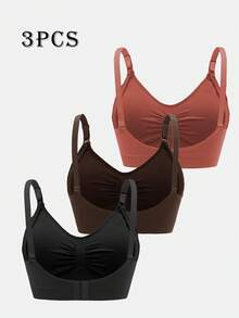 SHEIN 女款 2026 熱銷時尚舒適極簡純色高 CP 值高品質無縫孕婦哺乳內衣 3 件組 - 彩色 - 查看 6