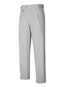 Manfinity Mode 男士成熟現代風藍色條紋休閒春夏西裝長褲 - 黑與白 - 查看 3