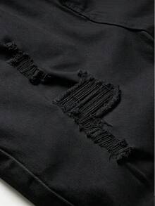 Manfinity Hypemode Men's Plus Size Denim Skinny Shorts - Black - View 6