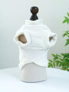 PETSIN 1 Piece Of Universal Clothing For Cats, Dogs, And Pets, Casual And Comfortable Early Autumn Knitwear Vest, Suitable For Home Leisure And Outdoor Strolling - White - View 6