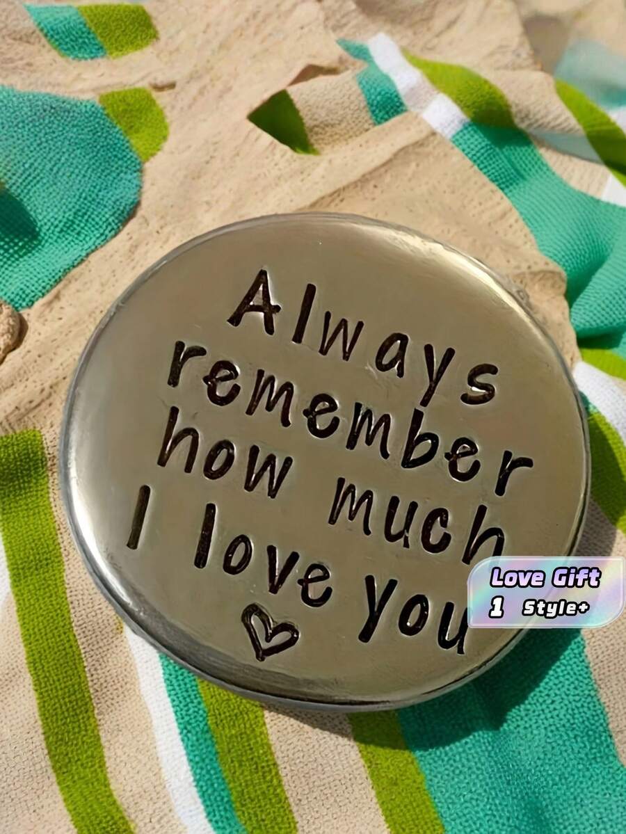 2PCS Handmade Love Token Keepsake Card With Message Always Remember How Much I Love You Romantic Anniversary Valentines Day Wedding Memorial Gift For Him Her Couple Lovers - multicolor - View 1