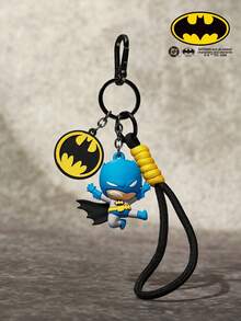 BATMAN X POKOJA LAND 1個金屬鑰匙圈吊飾，聯名款，黃黑藍配色，酷英雄造型，精緻合金製成。可掛在包包、車鑰匙、情侶對戒吊飾、書包、背包、衣物上，也可用作生日禮物或創意包包掛飾。時尚獨特，是派對和聚會中送給朋友、親戚和同學的特別小禮物 - 彩色 - 查看 4