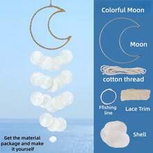 Moon Shell Wind Chime Dream Catching Net Wind Chime Room Balcony Wall Decoration Pendant Aerial Hanging Decoration,Home Decor ,Room Decor,Wall Decor Gifts Birthday Graduation - Multicolor - View 20