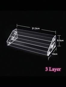 1 Pack Large Capacity Acrylic Clear Transparent Pen Tray Desk Painting Art Marker Storage Organizer Rack Box With Removable Dividers Stackable Lightweight For School Office Back To School Desktop Supplies Stationery Holder - multicolor - View 2