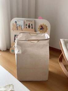 1pc Foldable Handheld Fabric Laundry Basket, Home Use Dirty Clothes Storage Bin, Bedroom & Bathroom Laundry Hamper, Portable Laundry Tools, Multi-Function Clothes Sorter Laundry Hamper, Washing Basket Bathroom Organizer, Basket - Apricot - View 6