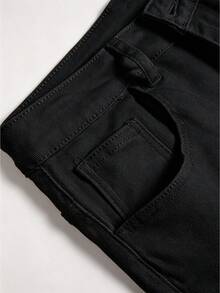 Manfinity Hypemode Men's Plus Size Denim Skinny Shorts - Black - View 4
