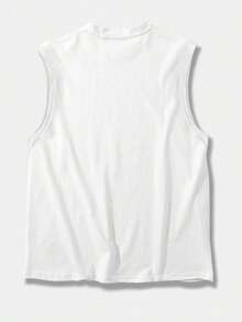 Manfinity Homme Camiseta de tirantes lisa para hombre, vacaciones - Blanco - Ver 4