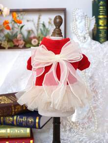 PETSIN 1pc Pet Princess Style Dress, Cat And Dog Clothing, Bow Decoration For Small Dog Clothing - Multicolor - View 5