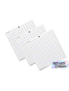 3Pcs SemiTransparent PP Replacement Cutting Mat With Measuring Grid And Protective Clear Film For Silhouette Cameo Plotter Durable Craft Supplies Scrapbooking Tool Home Office Art Studio - Sets - View 1