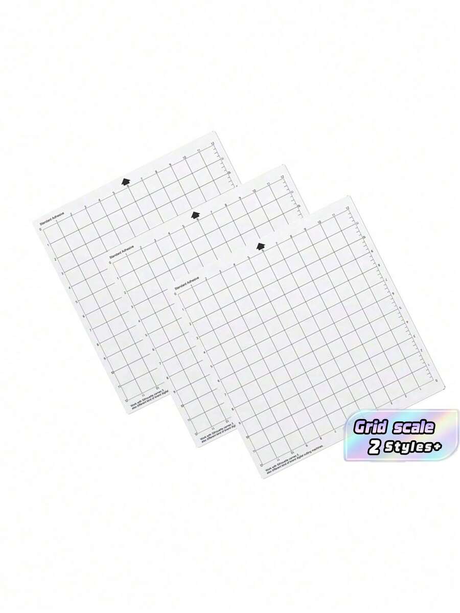 3Pcs SemiTransparent PP Replacement Cutting Mat With Measuring Grid And Protective Clear Film For Silhouette Cameo Plotter Durable Craft Supplies Scrapbooking Tool Home Office Art Studio - Sets - View 1